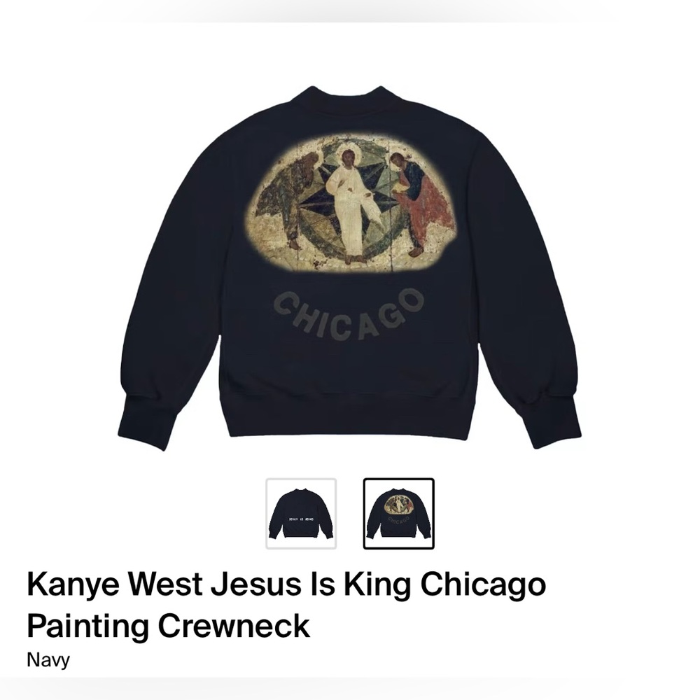 Navy Chicago Painting Crewneck Sweater